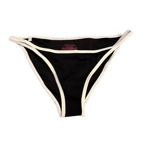 Victoria’s Secret Bikini Bottom Women’s Sz L Black White Colorblock Swimwear NEW